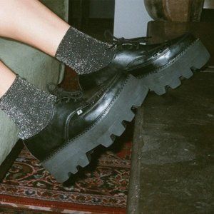 T.U.K Black Pointed Dino Lug Creeper NWOT